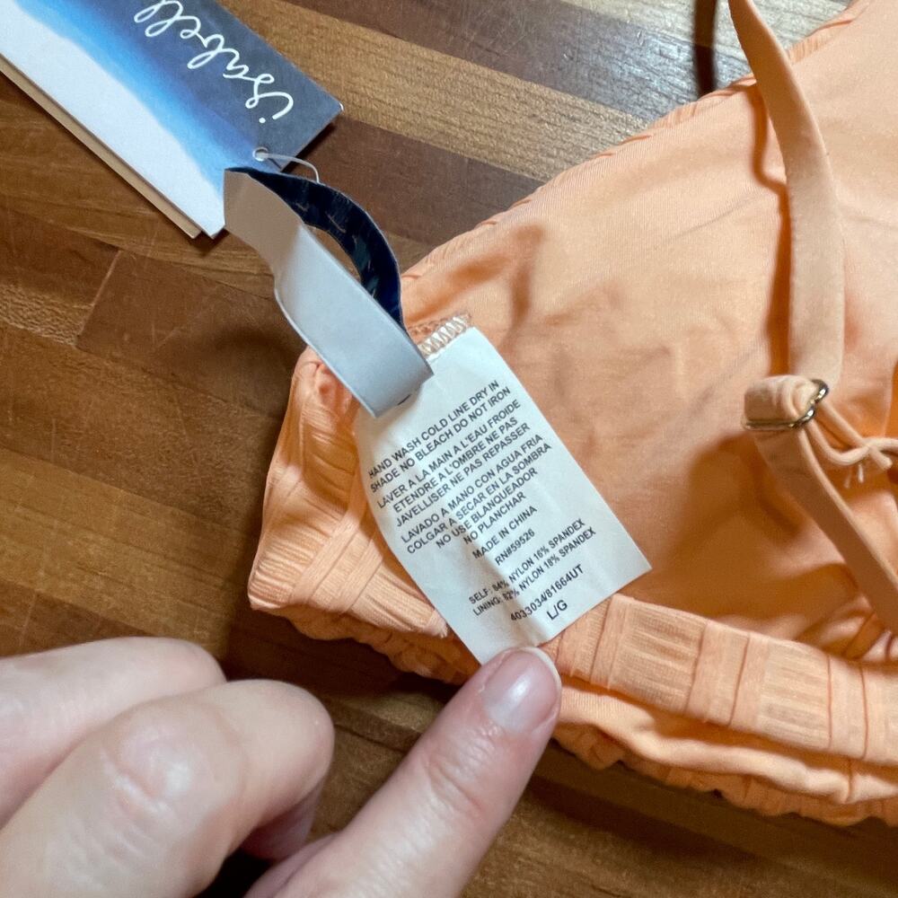 Isabella Rose Champagne Beaded Bikini Top Peach, Large - Picture 4 of 7